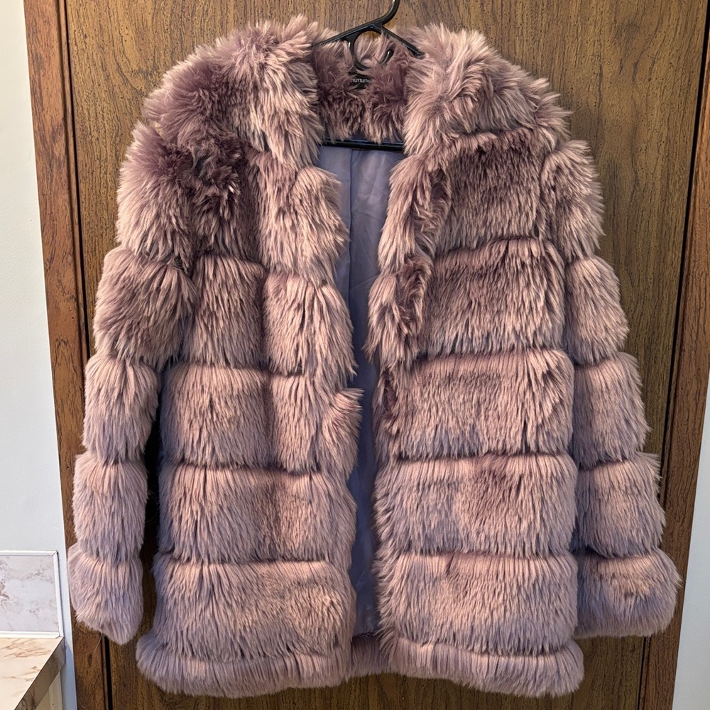 PrettyLittleThing Plush Teddy Jacket - Mauve